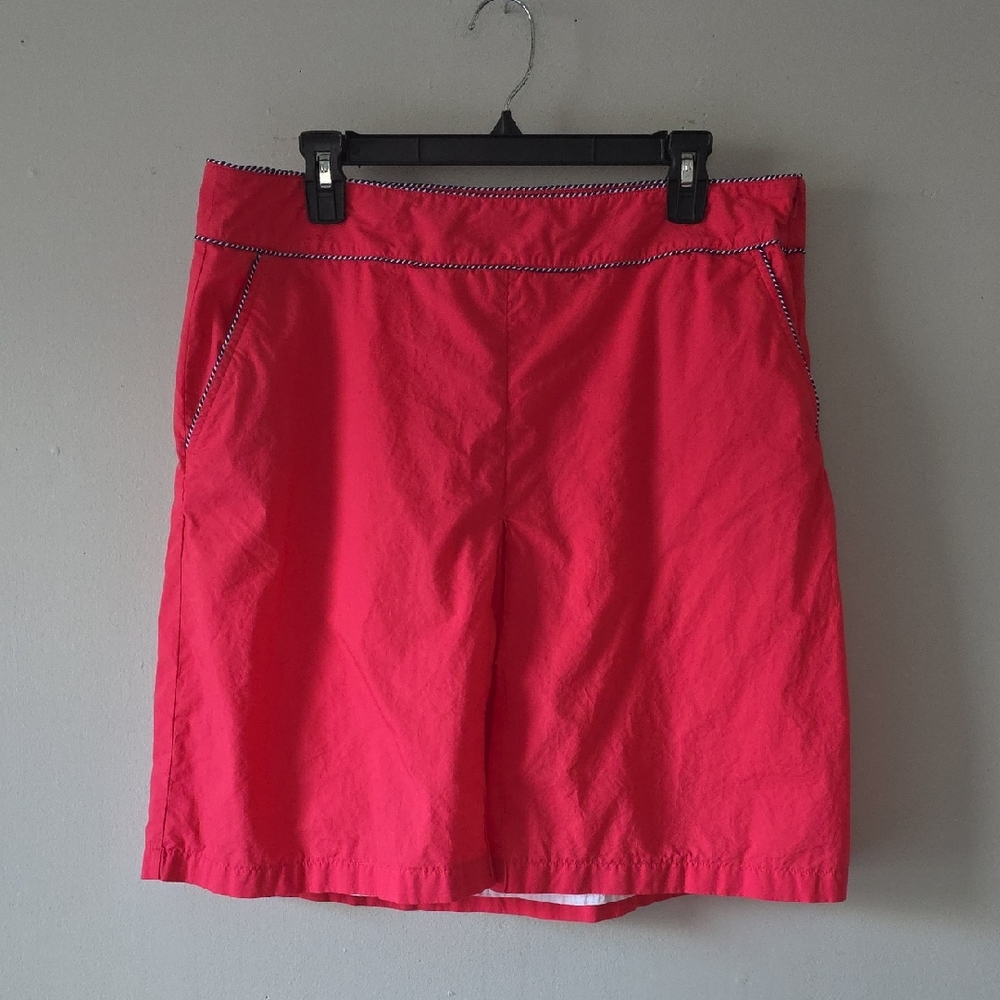 L.L. Bean Pink Lightweight 100% Cotton Spring Lined Mini Skirt Sz 16